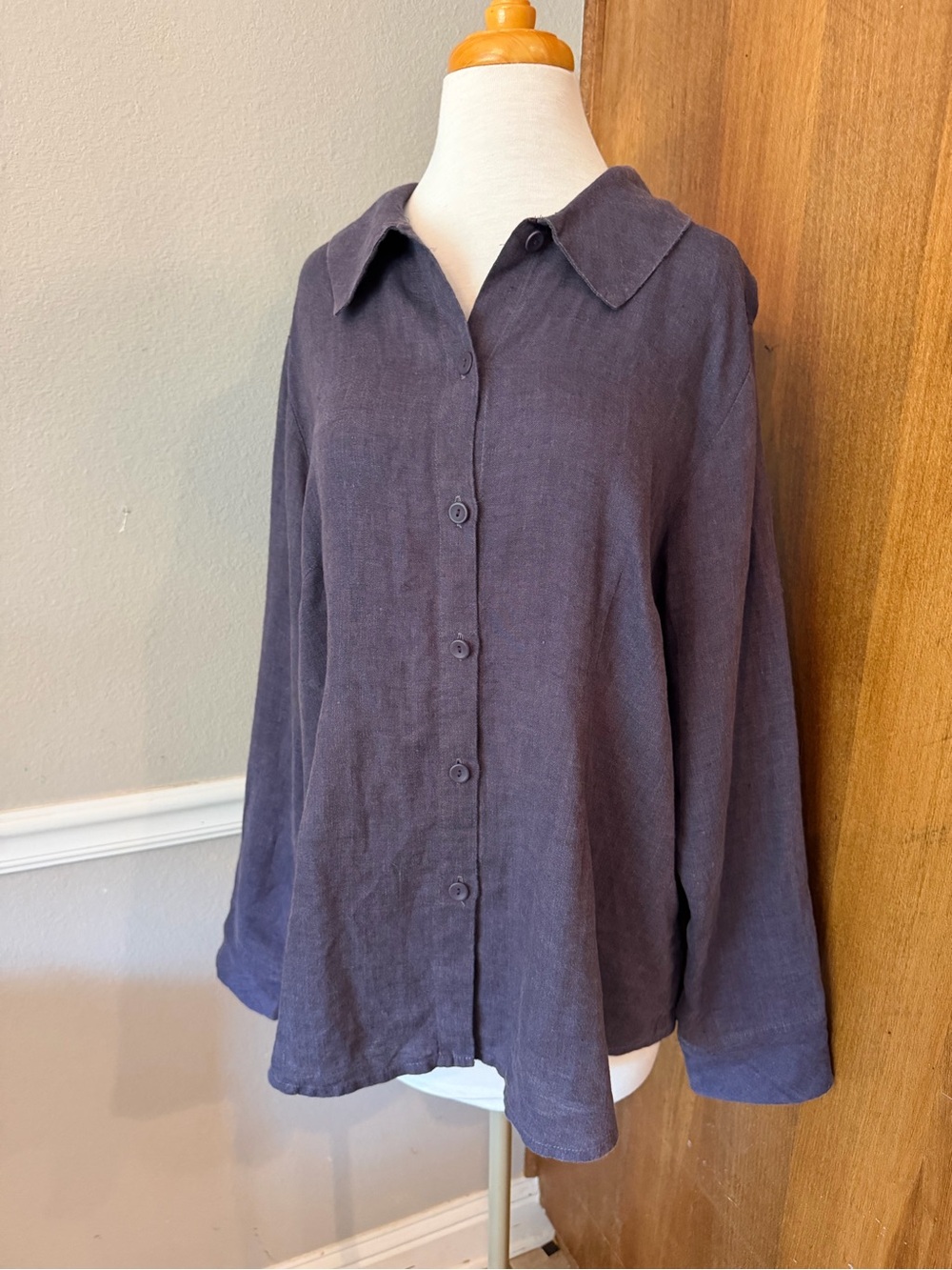 Flax 100% Linen Button Down Shirt Tunic